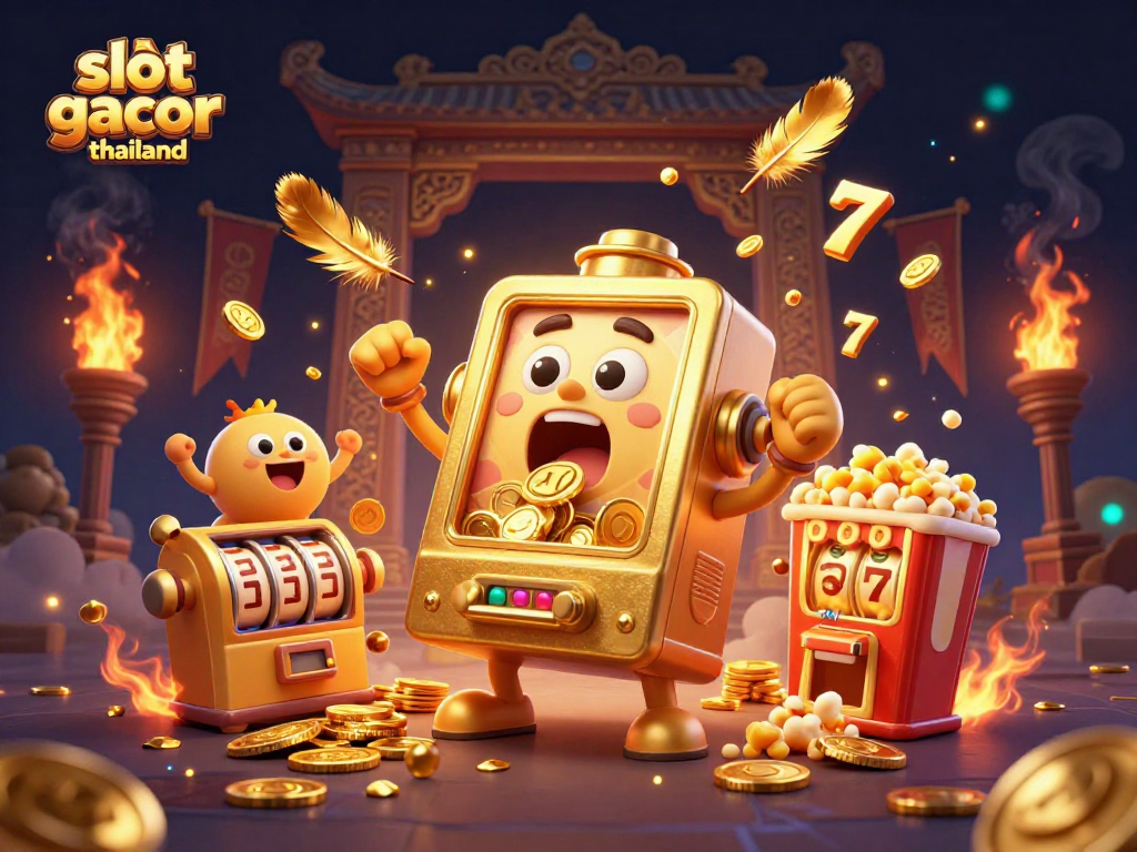 Experience the excitement of slot gacor thailand with a golden slot machine hitting the jackpot!