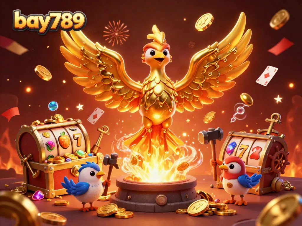 Elevate your gaming experience with bay789's vibrant golden phoenix and immersive slot reels.