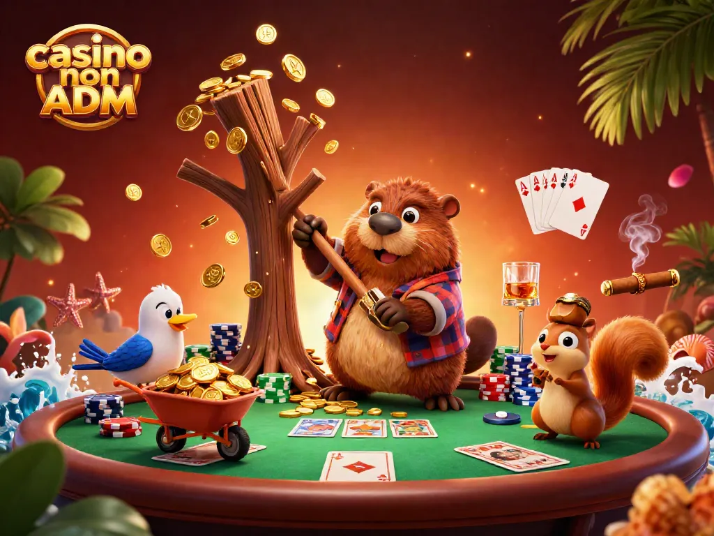 Gioca nei migliori casino non ADM mentre un castoro abbattendo un albero fa piovere monete d'oro.