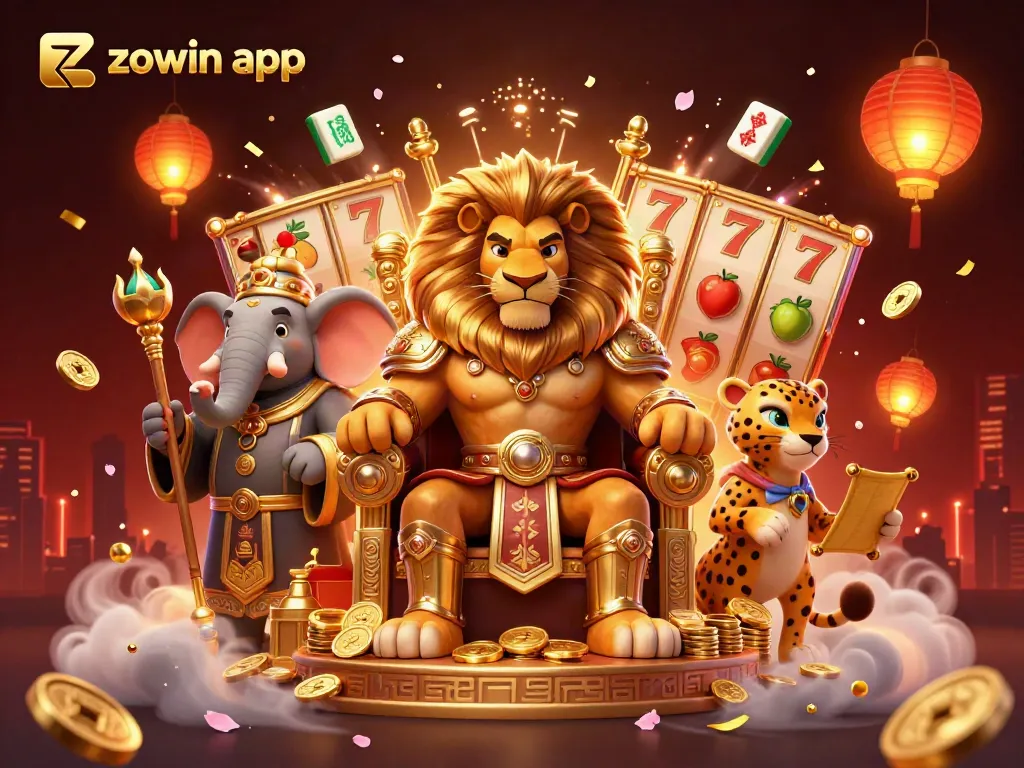 Engage with the vibrant Zowin app featuring casino themes and iconic characters!