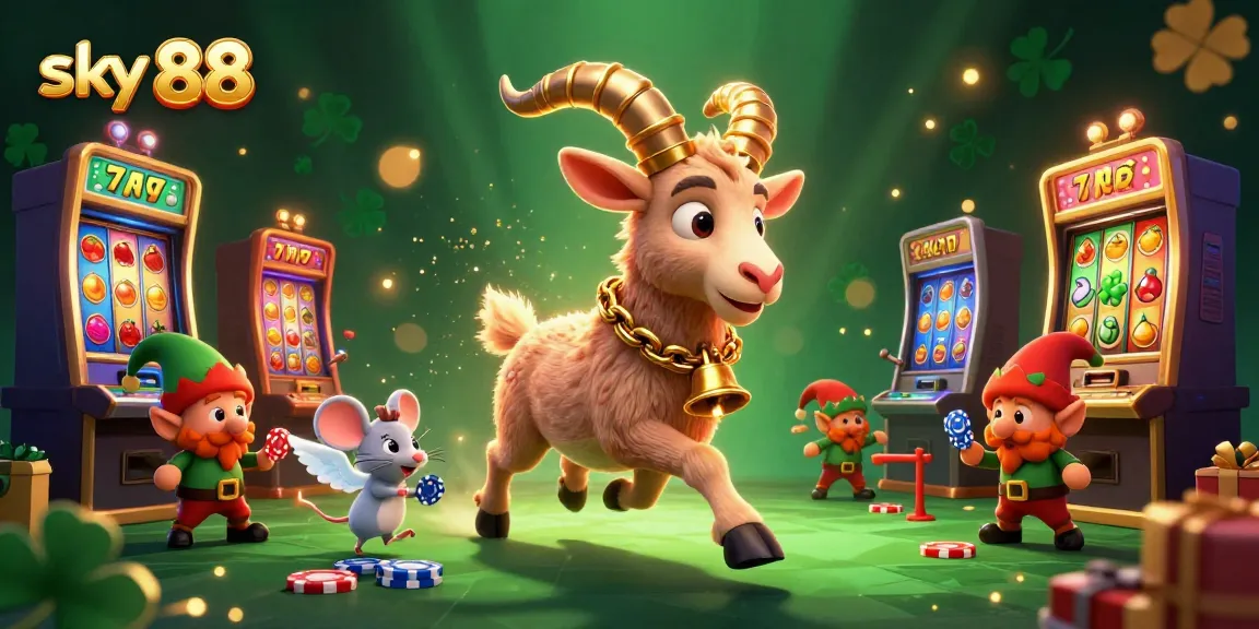 Engage with exciting game elements at sky 88 casino, featuring a dynamic holiday horror scene.