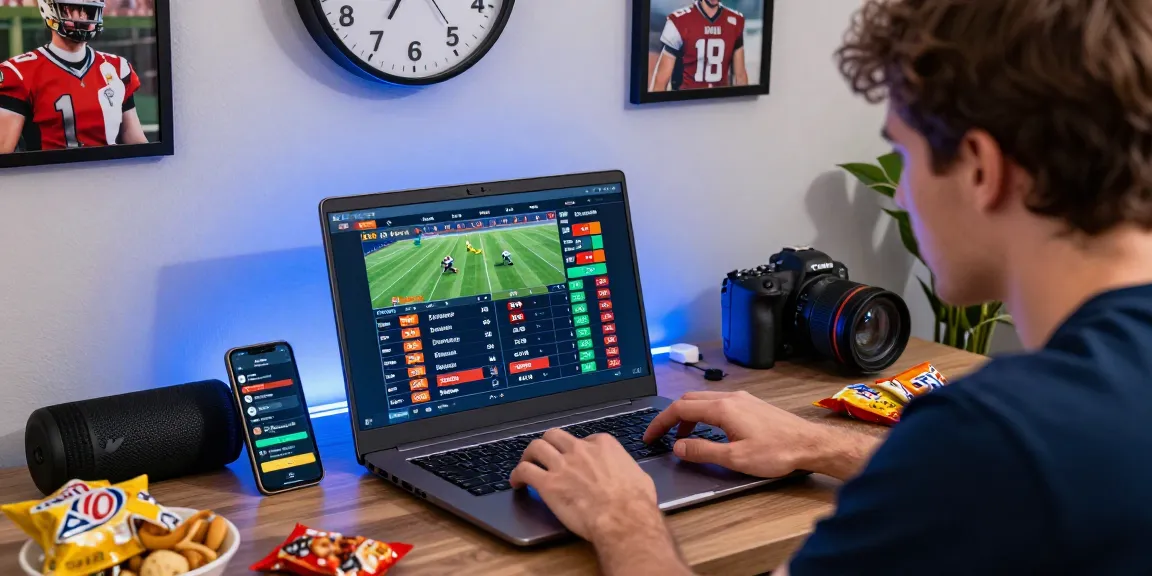 Engaged user utilizing 먹튀스팟 for live sports betting insights and updates.