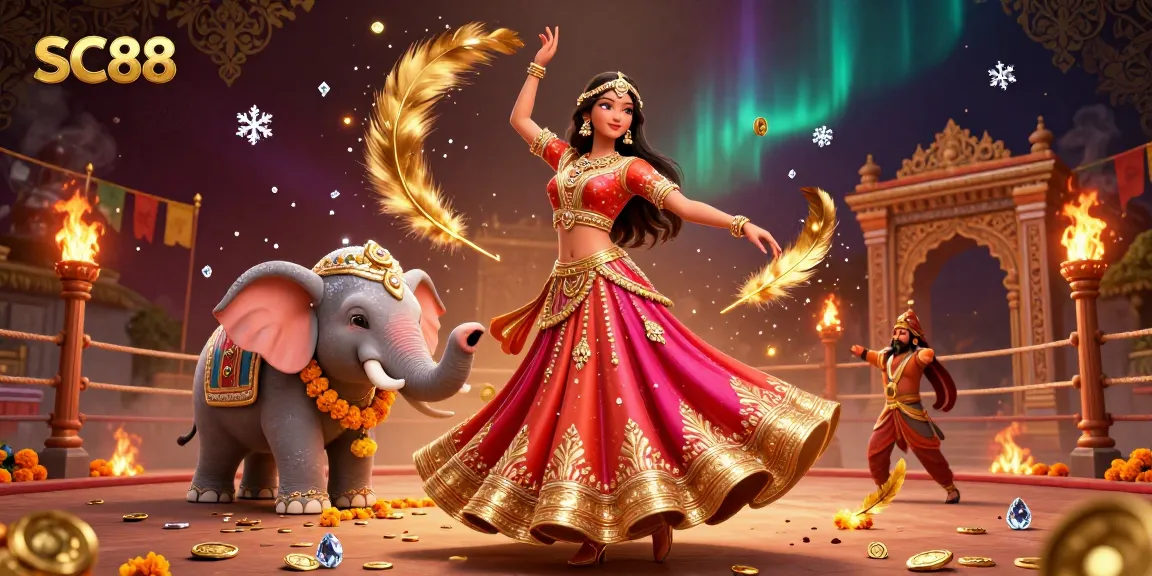 Experience thrilling gaming action with SC88's vibrant 3D casino scene illustrating rich gaming elements and cultural motifs.