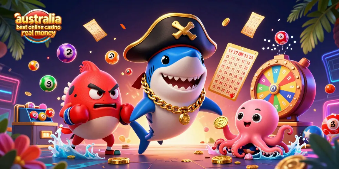 Join the fun with the australia best online casino real money scene showcasing casino games and characters