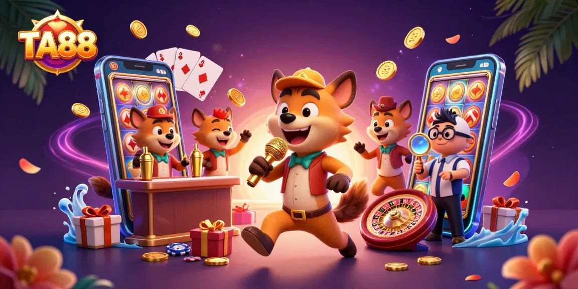 Experience the vibrant energy of TA88 with hyena comedians in a rich casino scene.