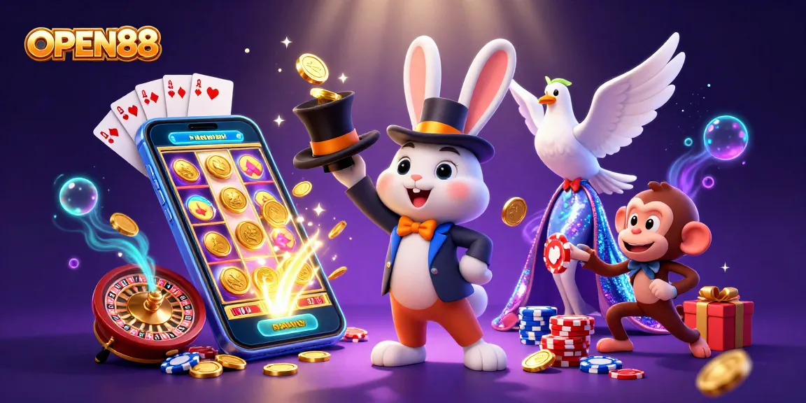 Experience the magic of OPEN88 with engaging games and vibrant casino elements.