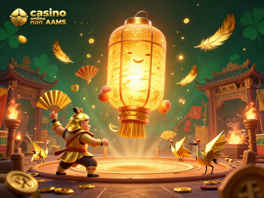 Immergiti nel mondo del casino online non AAMS con questa illustrazione 3D ricca di dettagli e simboli fortunati.