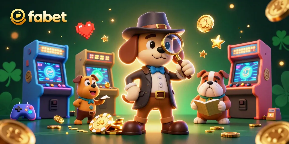 Examine fabet casino clues with a cartoon detective and sports elements in vibrant 3D.