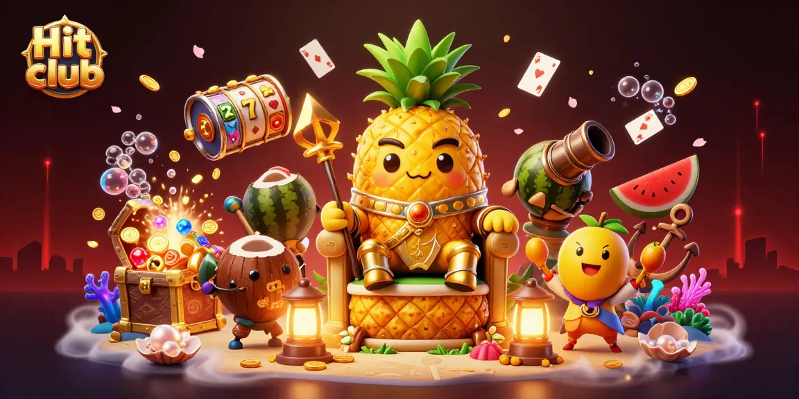 Experience the thrilling Hit club slots with vibrant characters and golden treasures in this stunning casino scene.