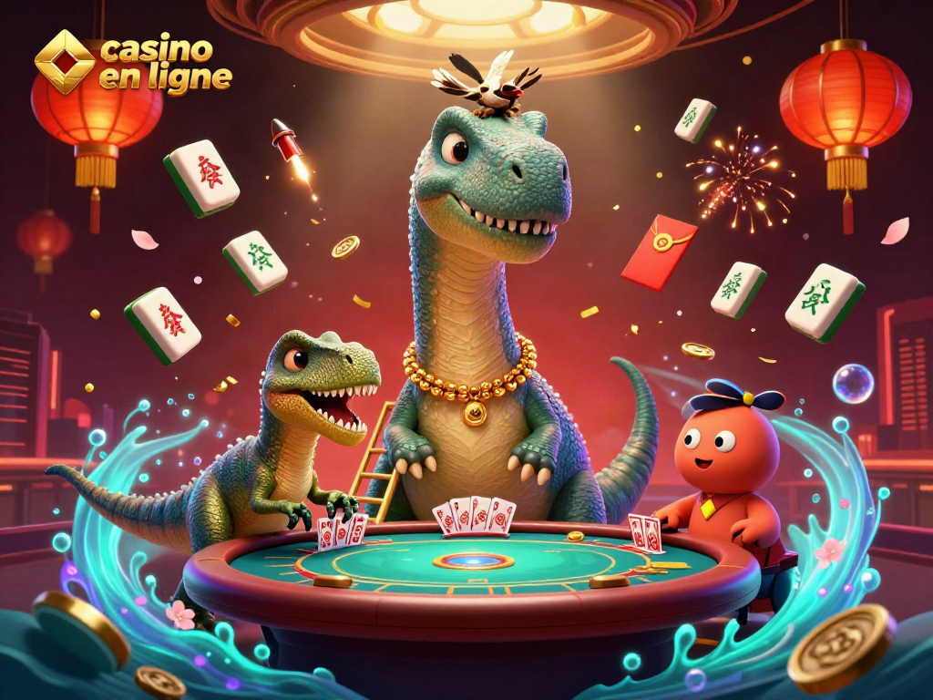 Jouez au casino en ligne avec des éléments animés autour d'un brontosaurus amusant.