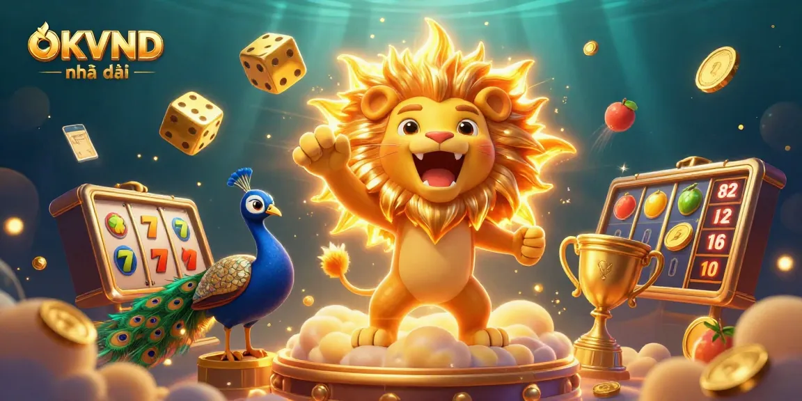Engage in the excitement of OKVND nhà cái with a vibrant 3D casino scene featuring dynamic elements.