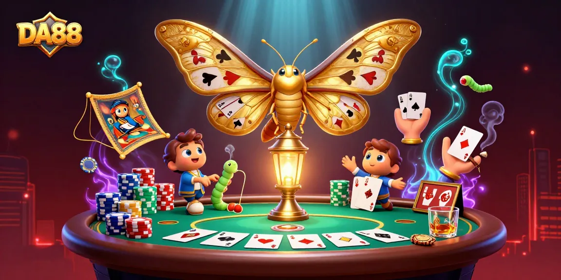 Experience thrilling gameplay at DA88 with vibrant 3D casino elements and dynamic poker scenes.