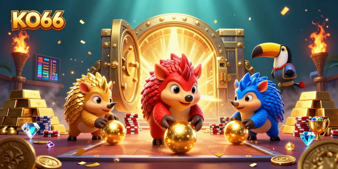 Join the action at KO66 with rival pangolins bowling through poker chips amidst pulsating casino excitement!