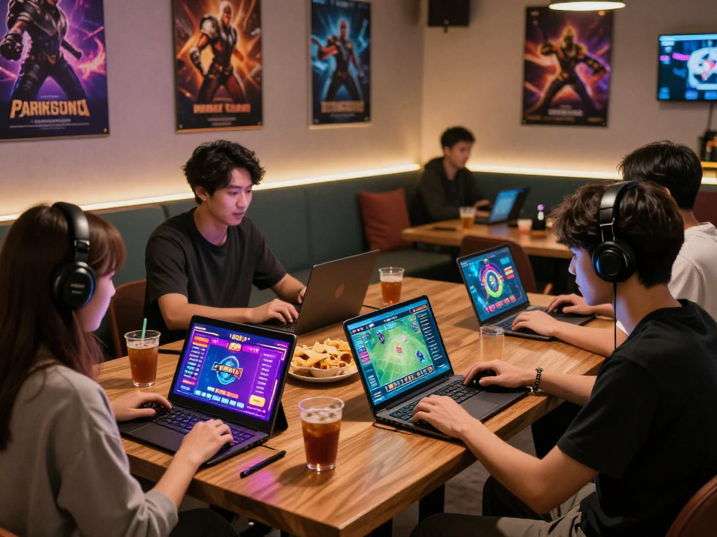 Engaging gaming scene showcasing oxbet on modern devices in a vibrant atmosphere.
