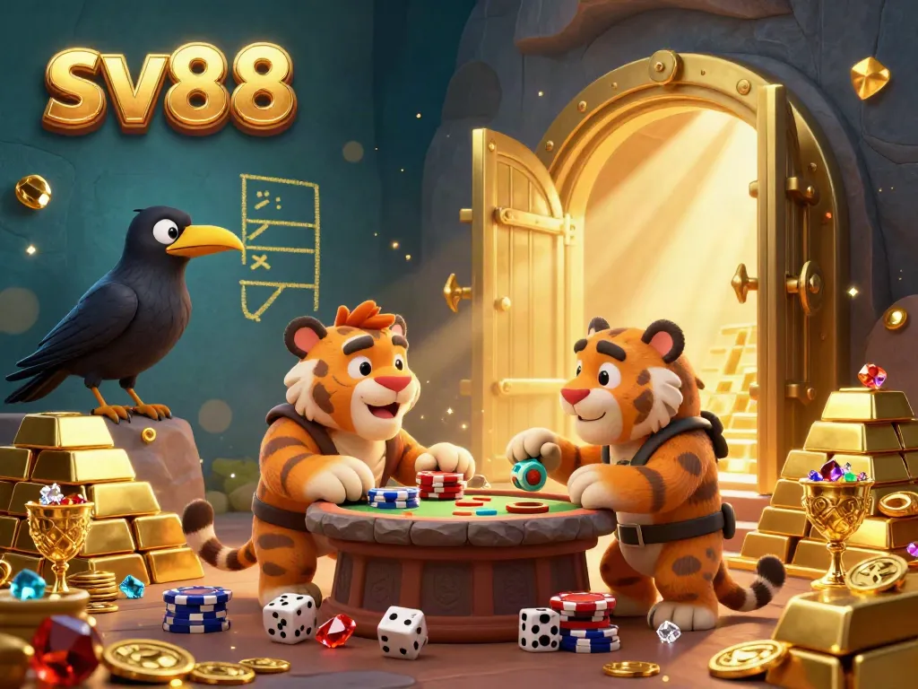Experience the thrill of sv88 as a caveman and sabertooth manage a vibrant prehistoric casino filled with treasure.