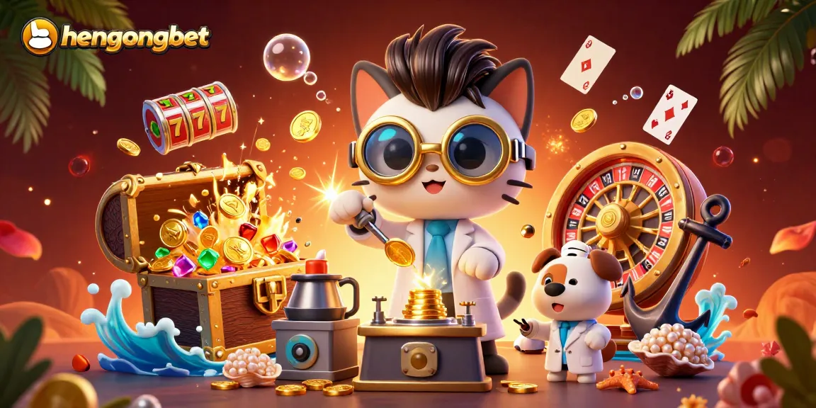 Experience exciting gameplay at hengongbet with lively characters amid colorful casino elements.