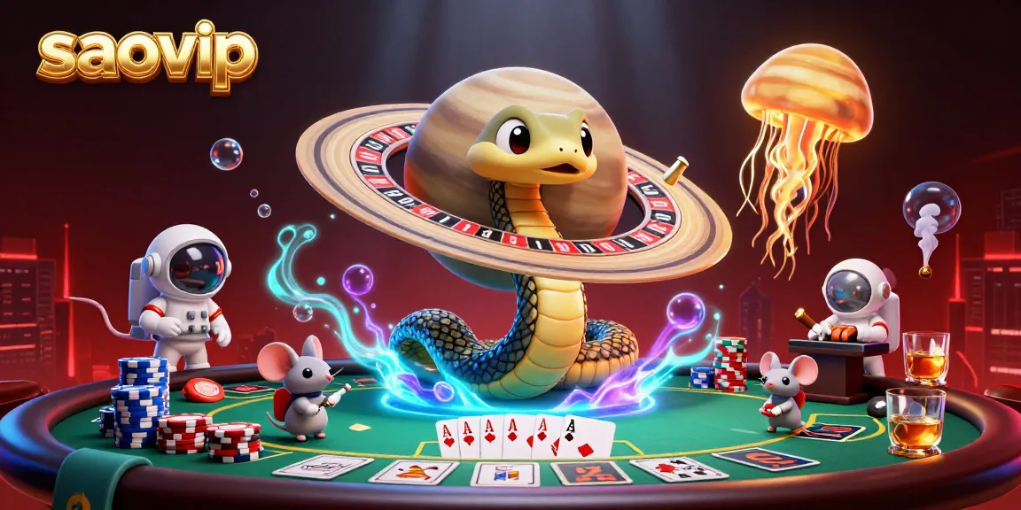 Experience the engaging thrill of saovip gaming with astronauts betting on Saturn's roulette rings.