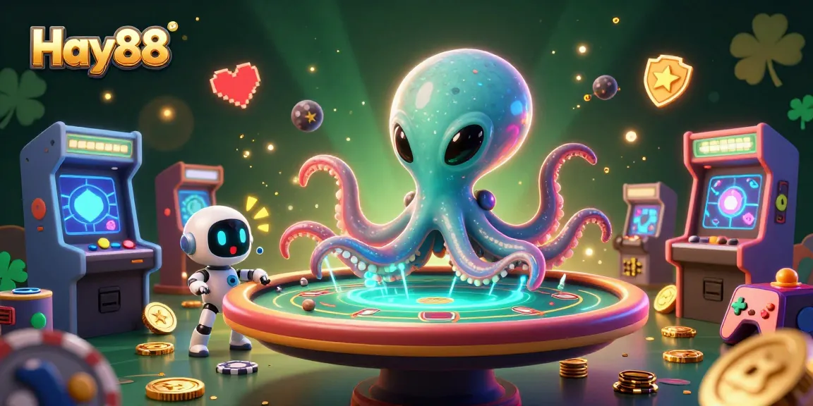 Experience thrilling poker action with Hay88 in a vibrant alien casino scene.