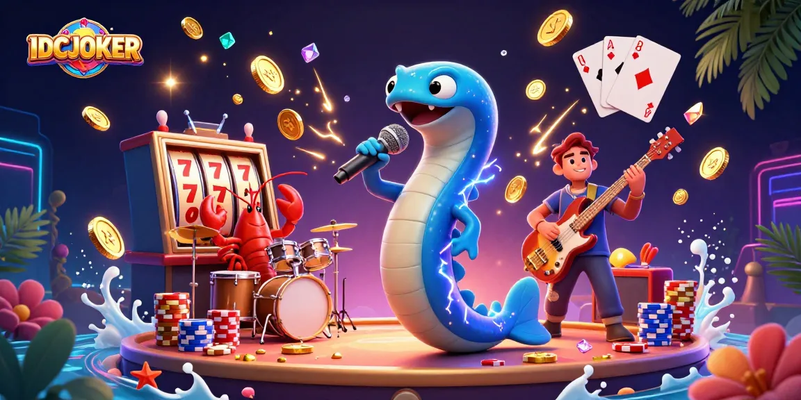 Experience thrilling gameplay with IDCJOKER's vibrant electric eel DJ and underwater casino action.