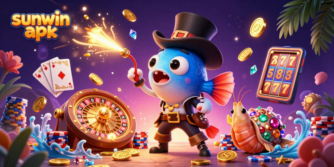 Engage with exciting gameplay in the sunwin apk featuring vibrant casino elements and animated characters.