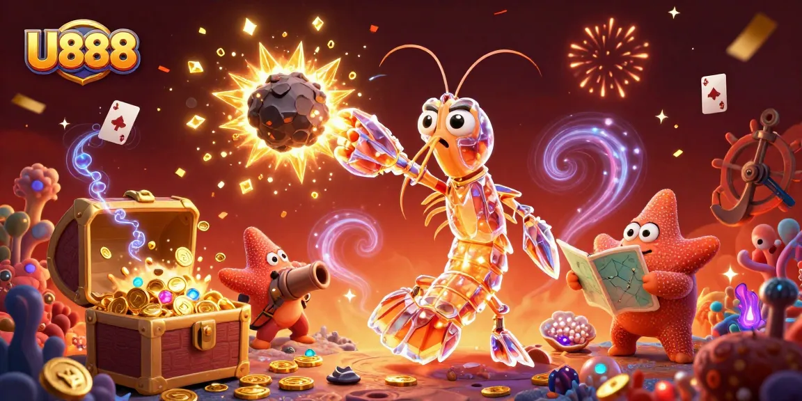 Experience thrilling gameplay at U888 with a vibrant casino adventure illustrated in 3D.