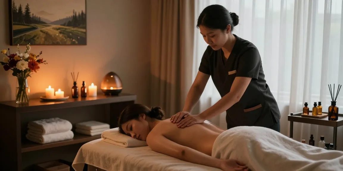 Relaxing 분당출장마사지 session in a calming spa environment with soothing elements for ultimate wellness.
