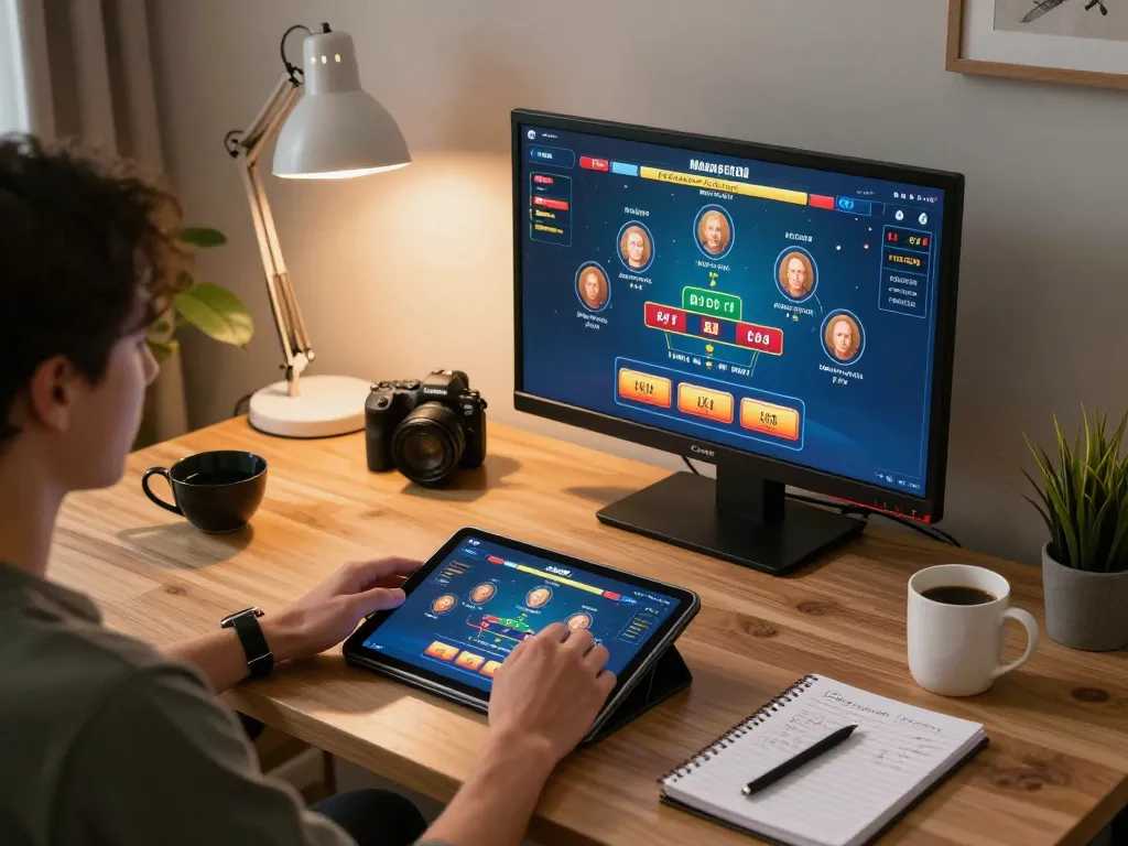 Engaging scene of a player enjoying the 789betgo casino app on a tablet with strategic game insights.